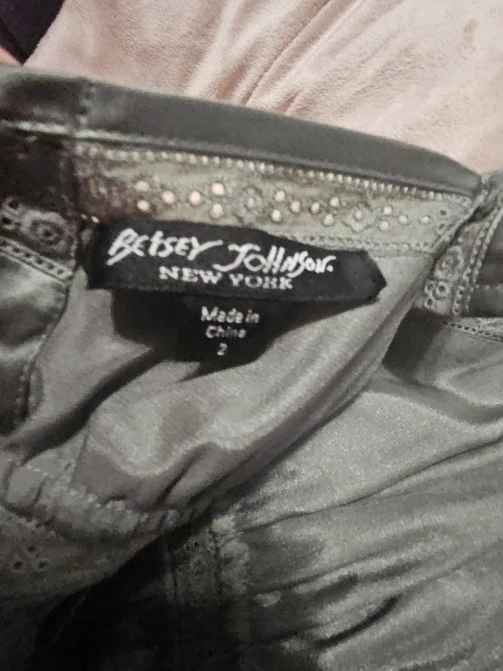 Betsey Johnson Silver-Gray Satin Lace-Trim Slip Dress In Green - Picture 4 of 5
